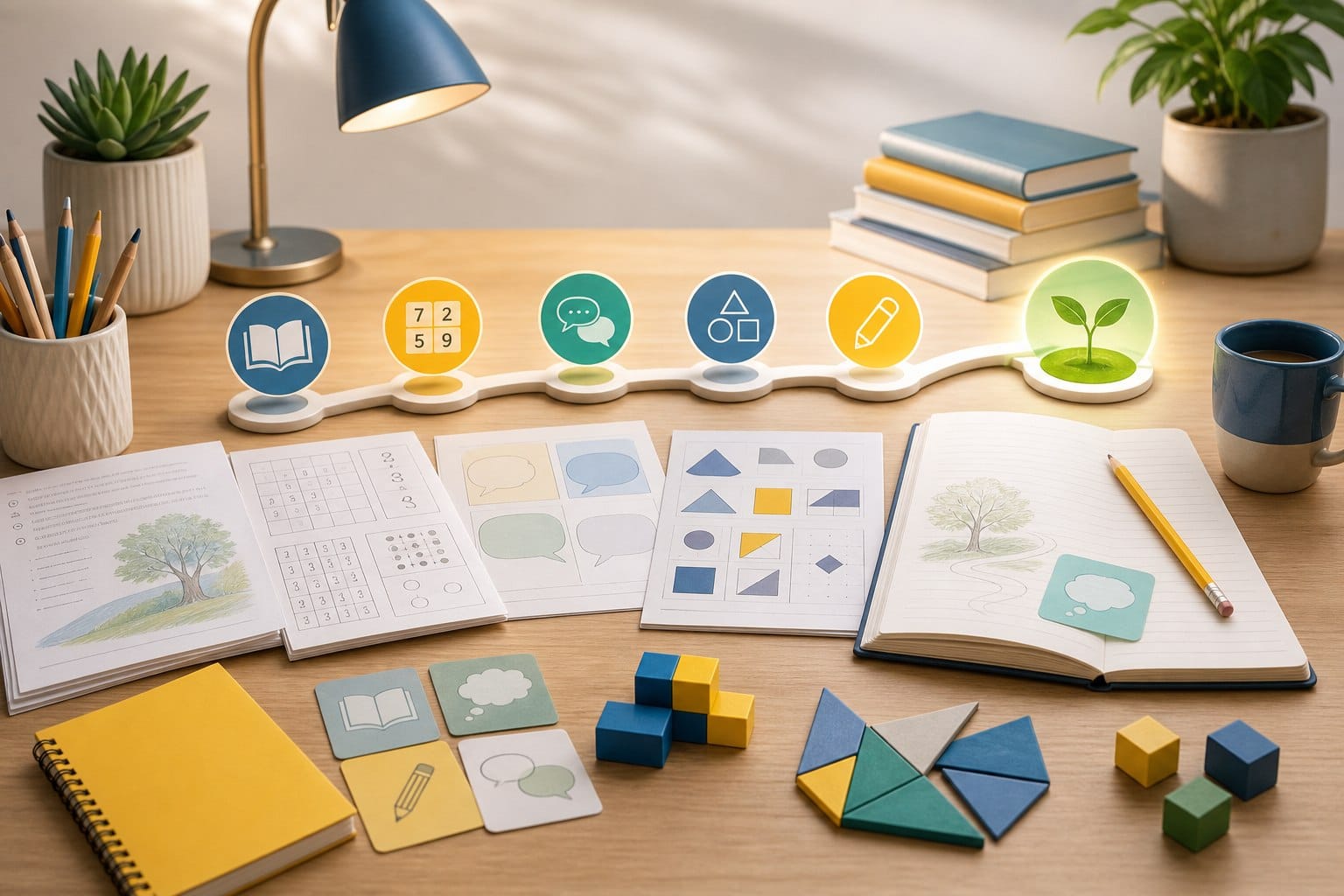 11 Plus learning journey with English, Maths, reasoning and growth materials